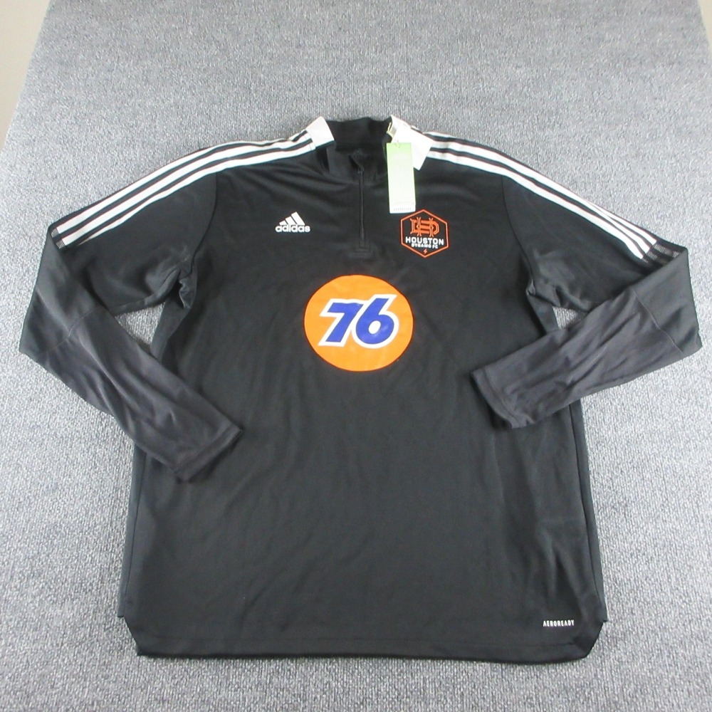 Houston Dynamo Pullover Mens 2XL Black MLS Soccer Adidas Tiro 21 AEROREADY Top